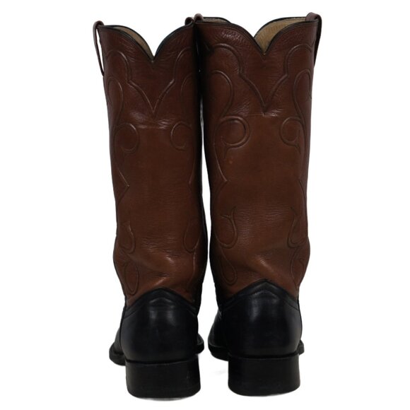 James Leddy Vintage Cowboy Boots Custom Handmade Monogram Inlay Womens 6.5 or 7 - Picture 7 of 13